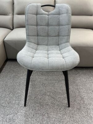 Arizona 130-160cm Extending Grey Ceramic Dining Table with Monza Grey Fabric Chairs