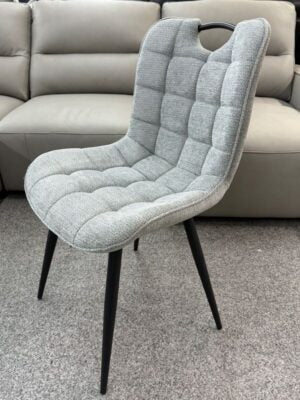 Arizona 130-160cm Extending Grey Ceramic Dining Table with Monza Grey Fabric Chairs