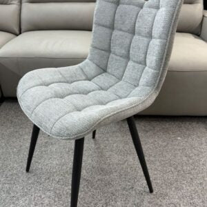Arizona 130-160cm Extending Grey Ceramic Dining Table with Monza Grey Fabric Chairs