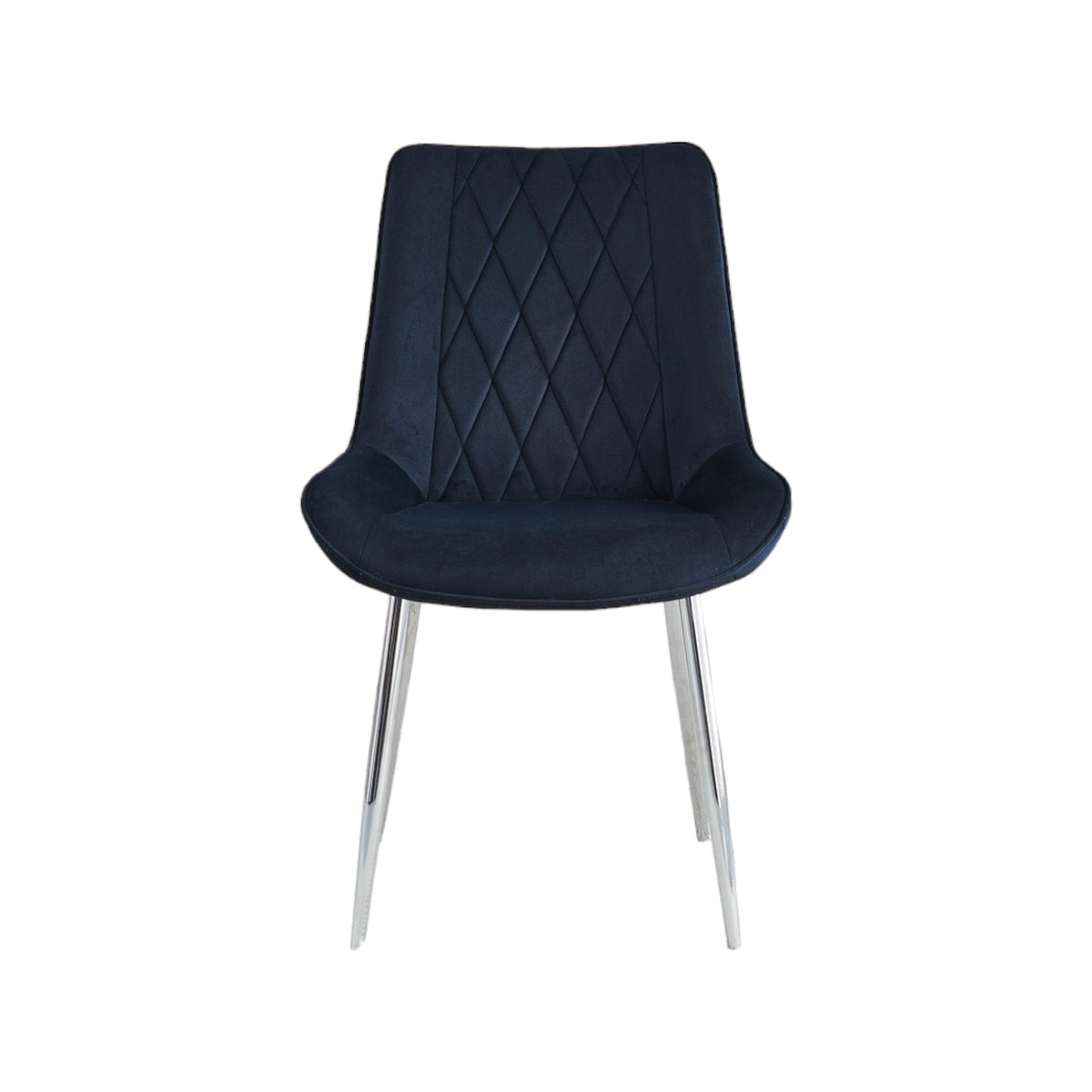 2 Mortiz Black Velvet Dining Chairs- Chrome Legs