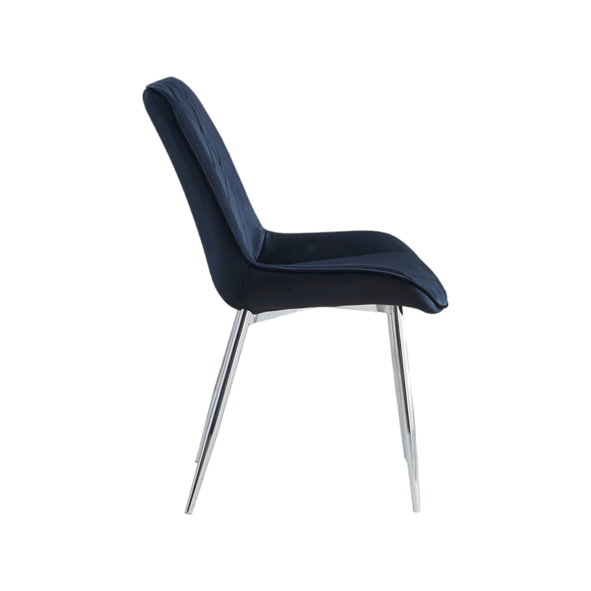 2 Mortiz Black Velvet Dining Chairs- Chrome Legs