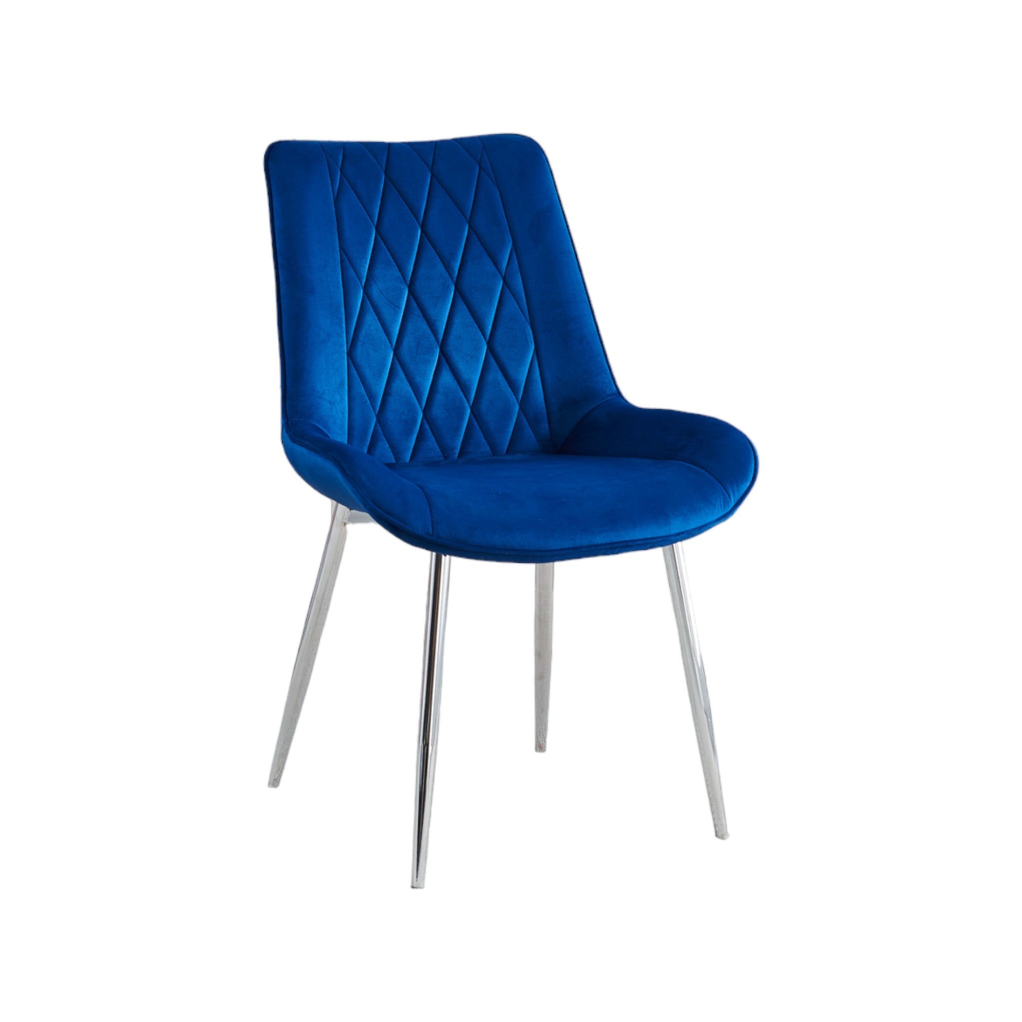 2 Mortiz Black Velvet Dining Chairs- Chrome Legs