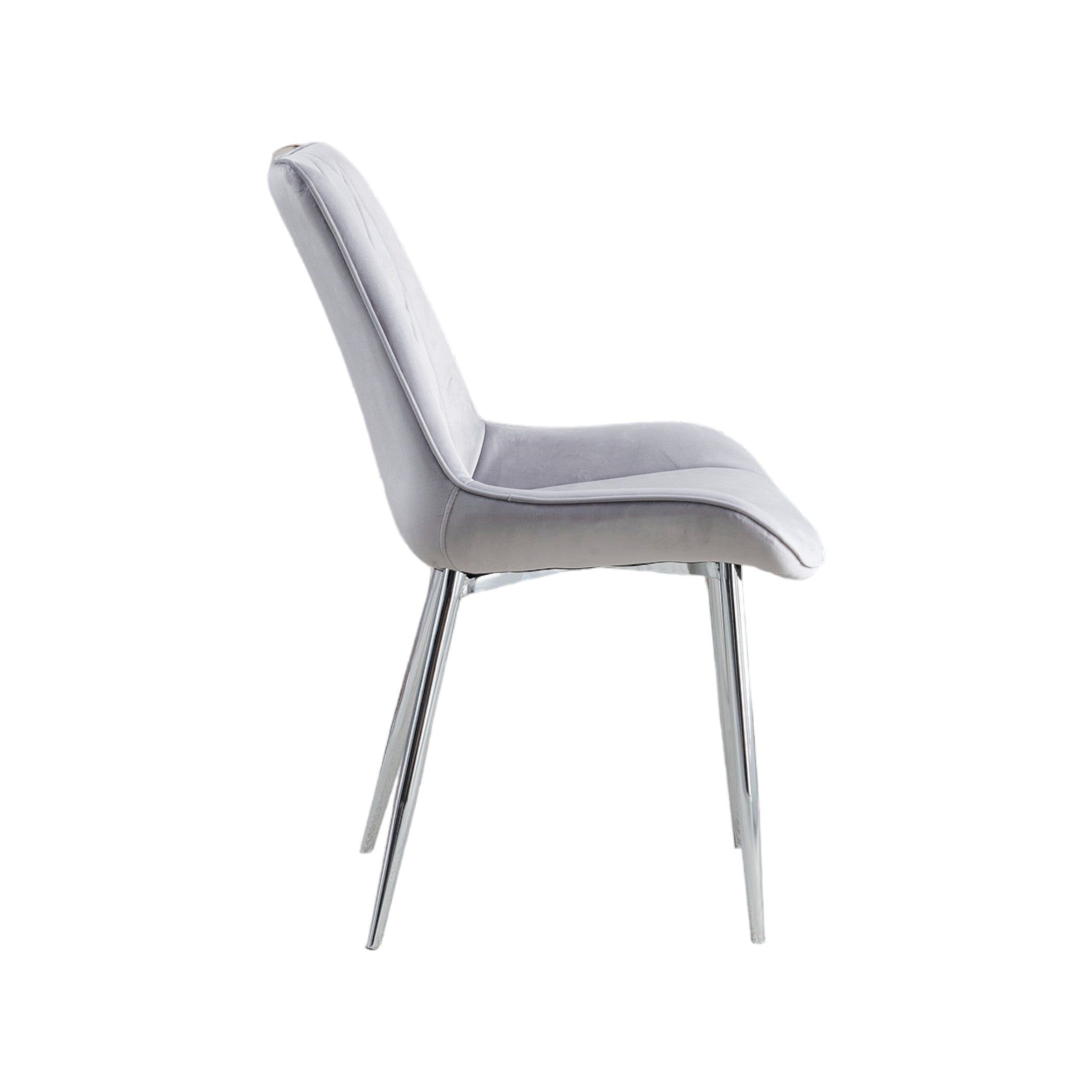 2 Mortiz Black Velvet Dining Chairs- Chrome Legs