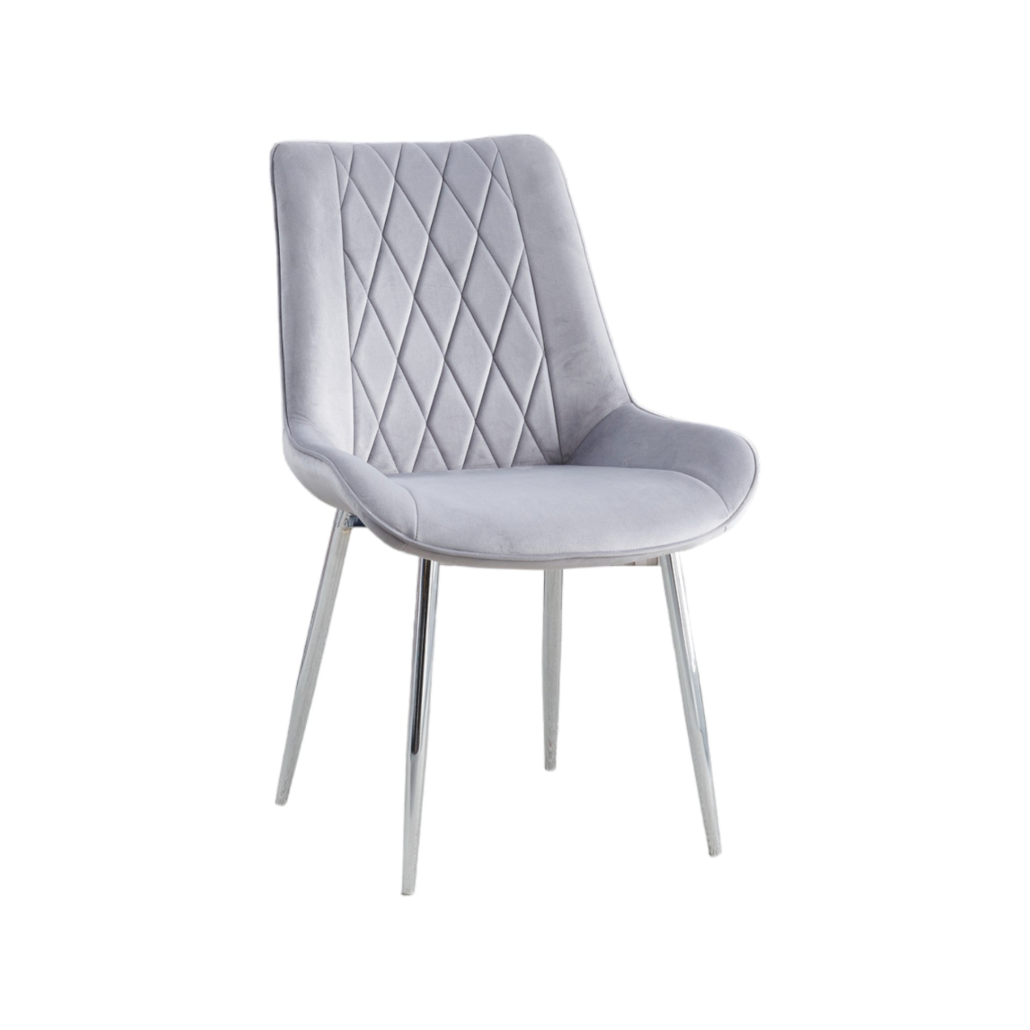 2 Mortiz Black Velvet Dining Chairs- Chrome Legs