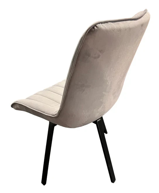 Bentley 90cm Gold & Grey Ceramic Marble Round Dining Table with Black Base and Grey Velvet Dining Chairs