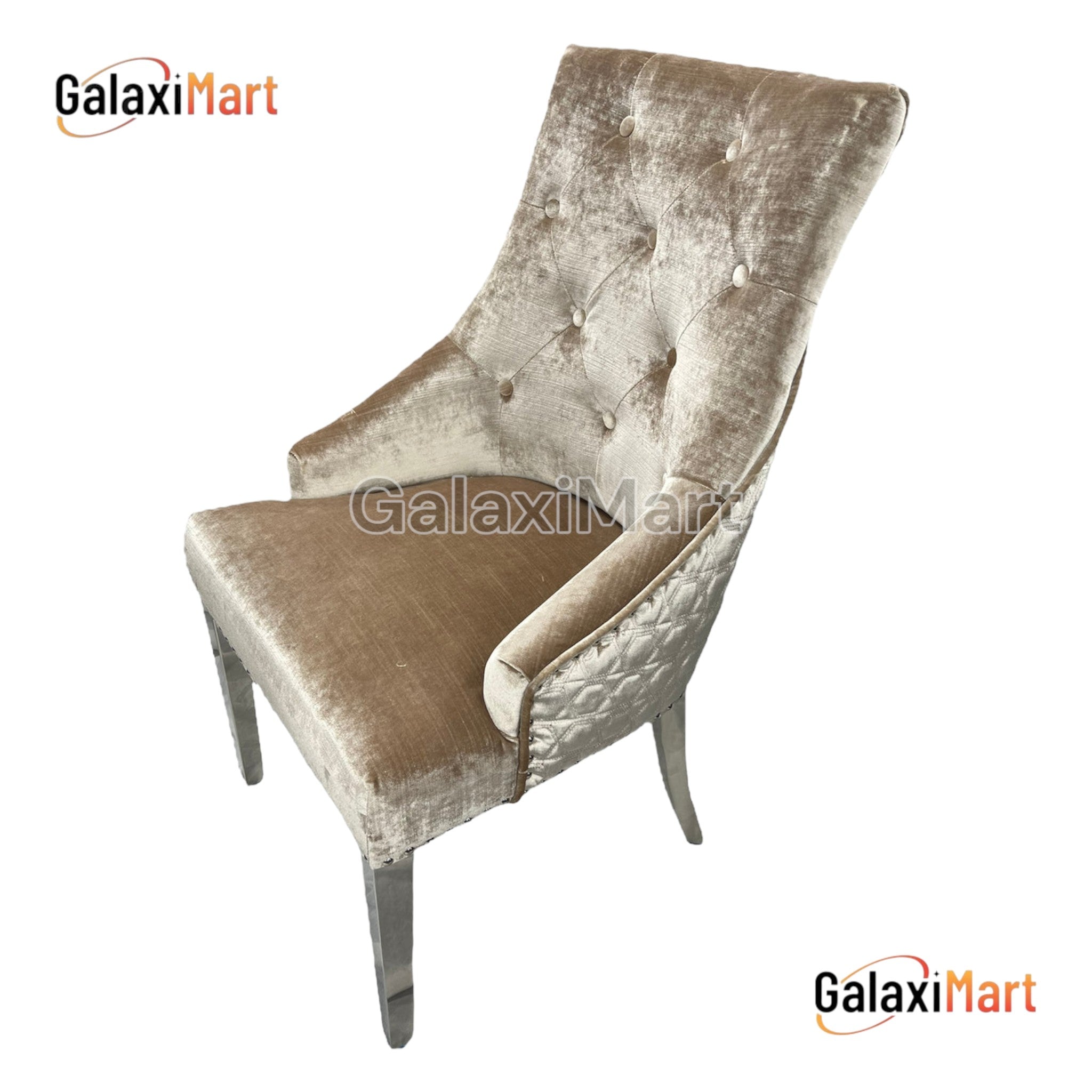 Arianna 150/180/200cm Brown Marble Dining Table with Beige Velvet Dining Chairs – Luxury Dining Set