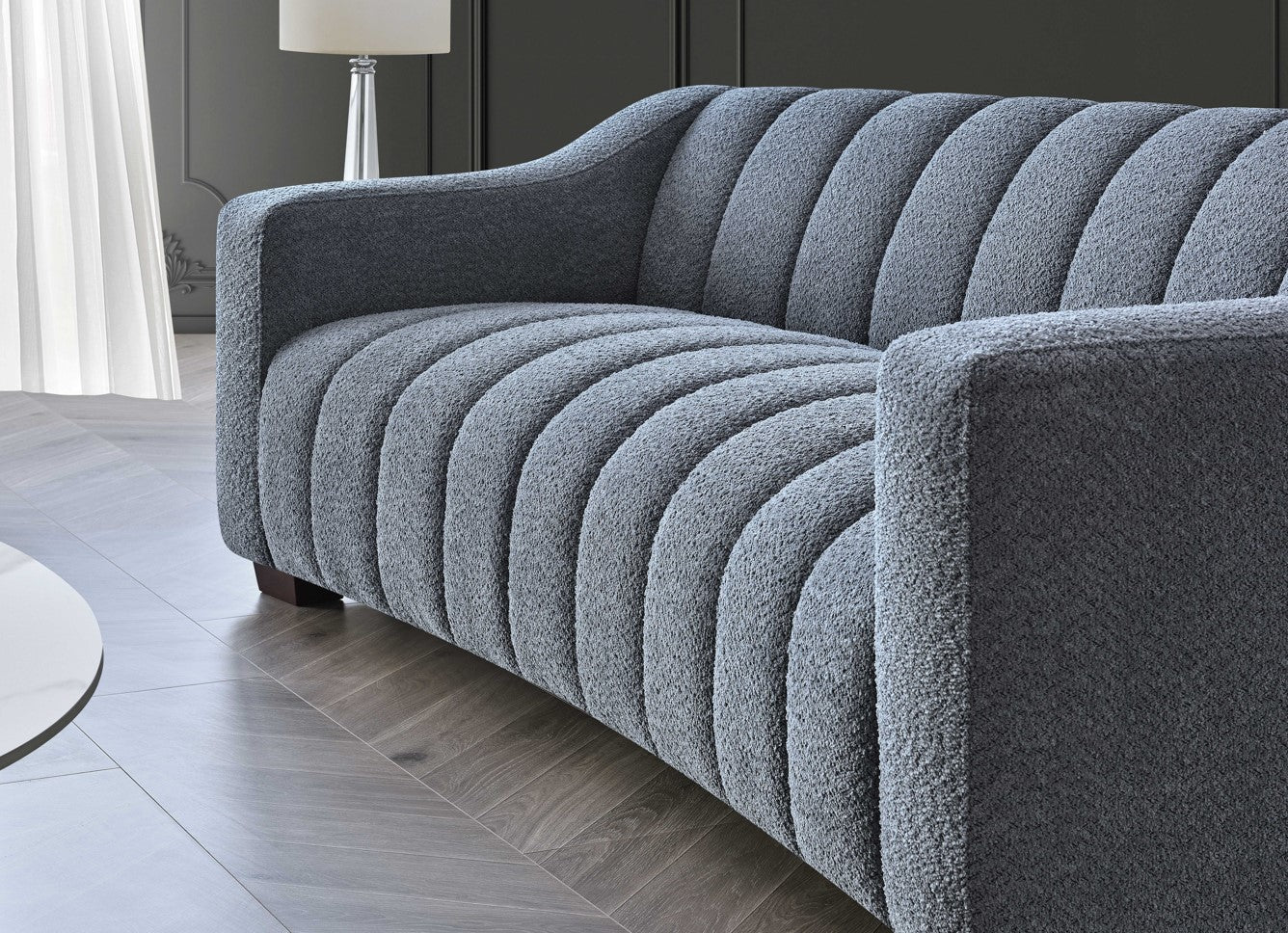 Astoria 3 Seater Sofa in Iron Boucle