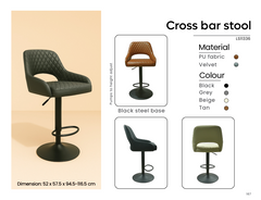 Cross Back Bar Stool | Modern Luxury Kitchen Seating