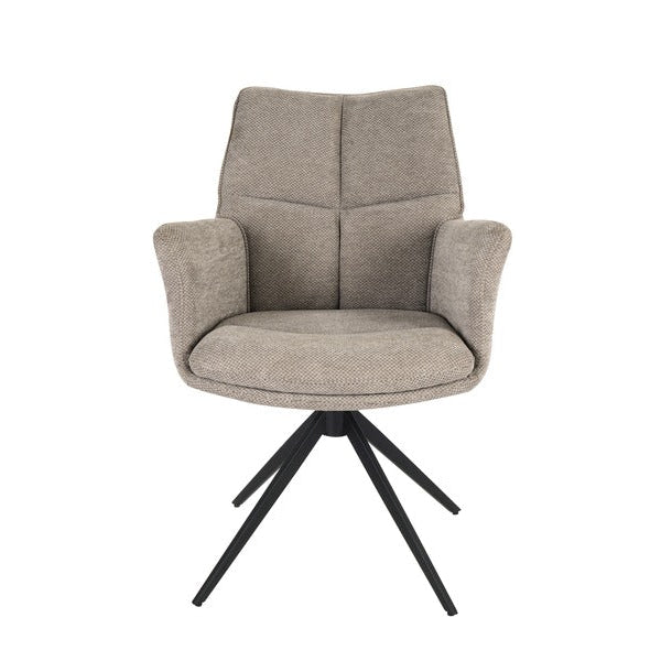 Cambridge Sintered Stone Extendable Dining Table Grey with Ar60 Taupe Dining Chairs | GalaxiMart