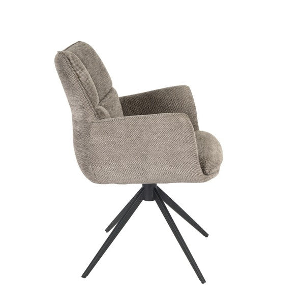 Cambridge Sintered Stone Extendable Dining Table Beige with Ar60 Taupe Dining Chairs | GalaxiMart