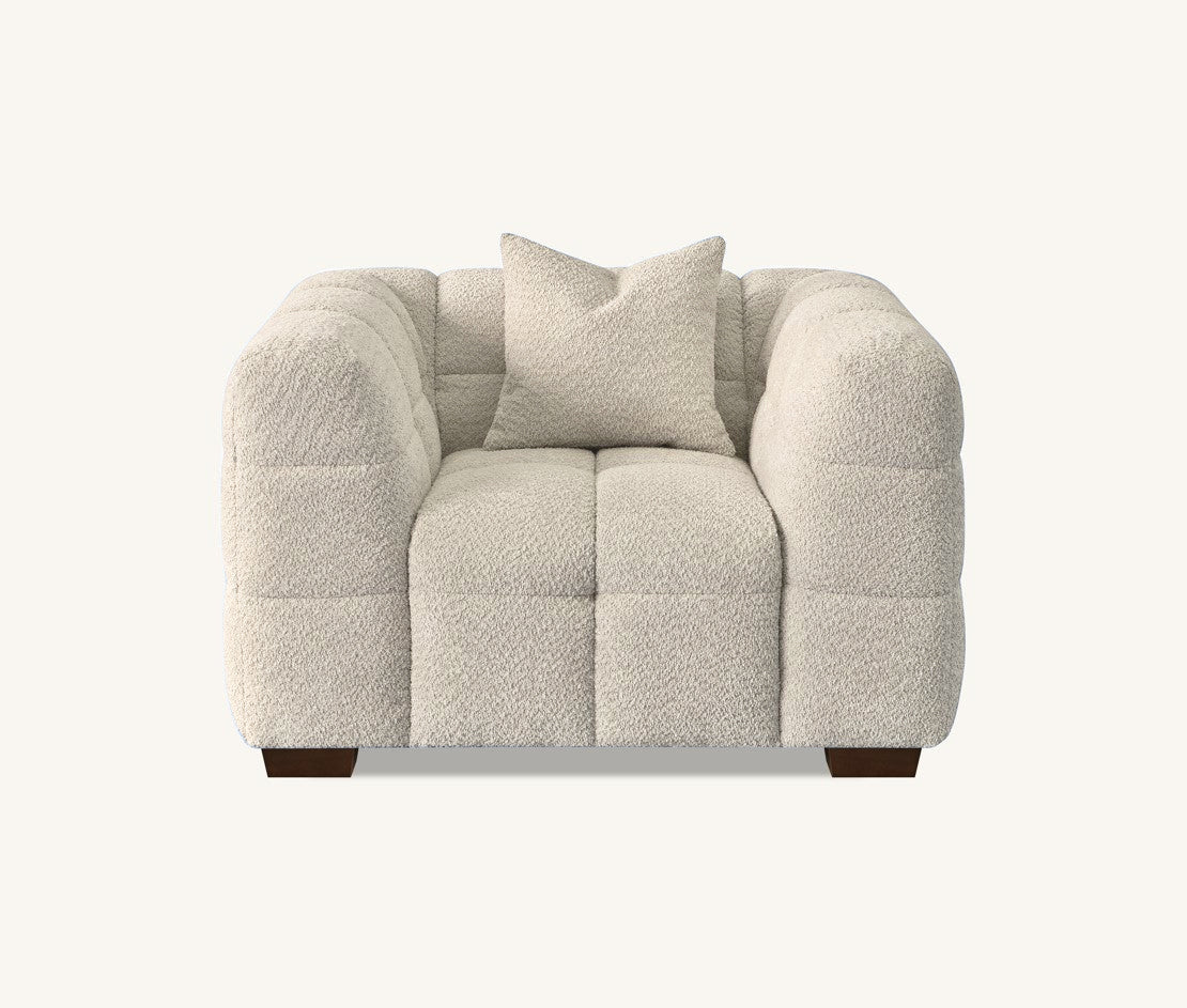 Aluxo Tribeca Sofa Range in Pearl Boucle Fabric