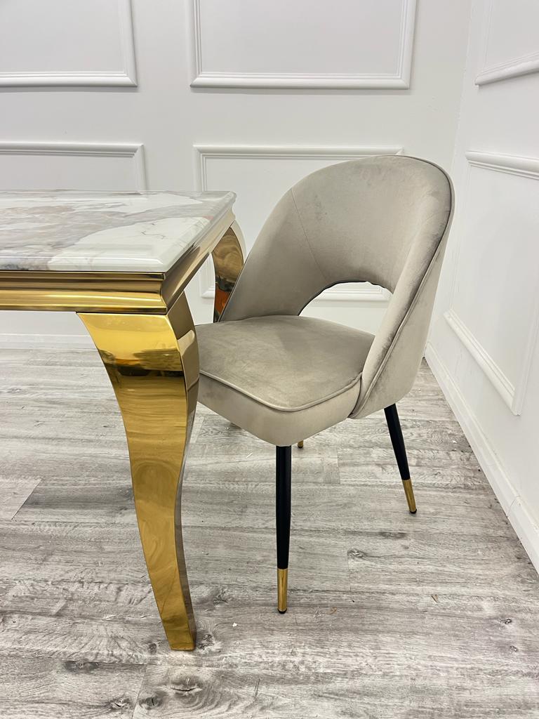 Astra Velvet Dining Chair Beige/Black/Rust/Champagne