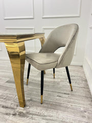 Astra Velvet Dining Chair Beige/Black/Rust/Champagne