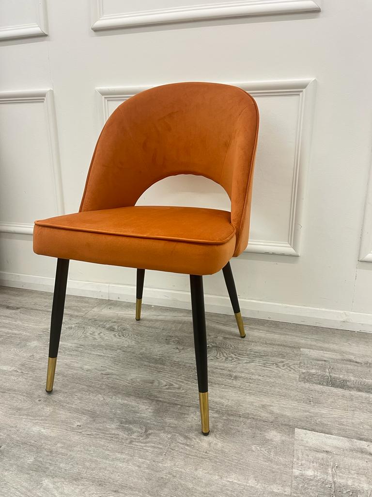 Astra Velvet Dining Chair Beige/Black/Rust/Champagne