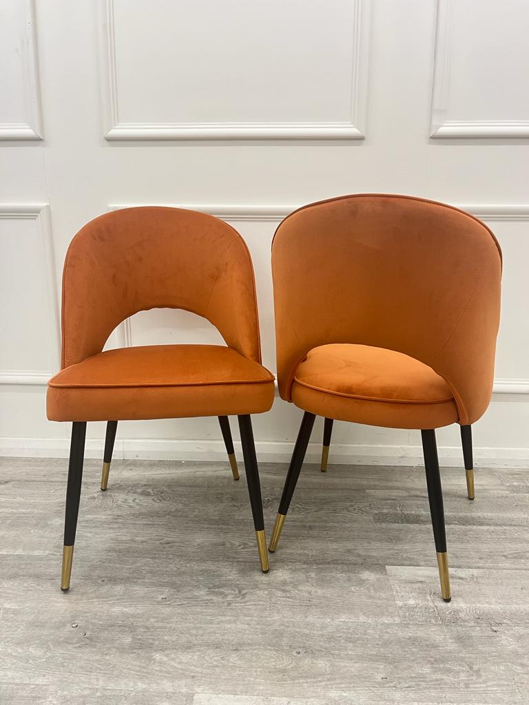 Astra Velvet Dining Chair Beige/Black/Rust/Champagne