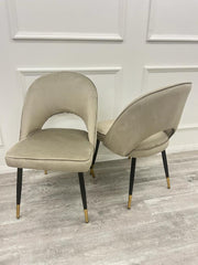 Astra Velvet Dining Chair Beige/Black/Rust/Champagne