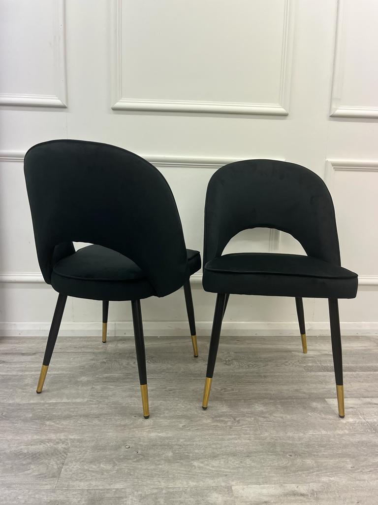 Astra Velvet Dining Chair Beige/Black/Rust/Champagne