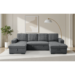 Como Black U-Shape Sofa Bed