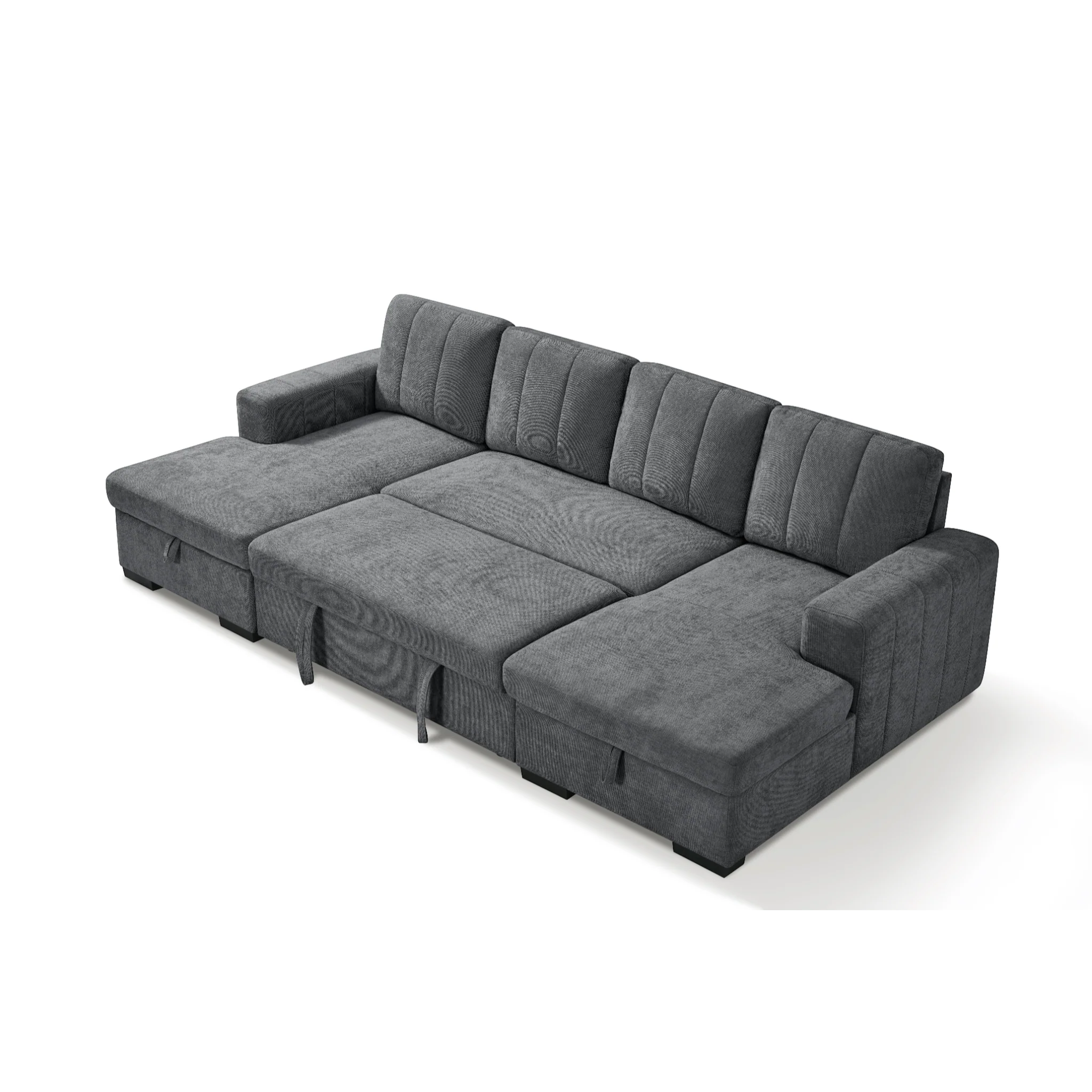 Como Black U-Shape Sofa Bed