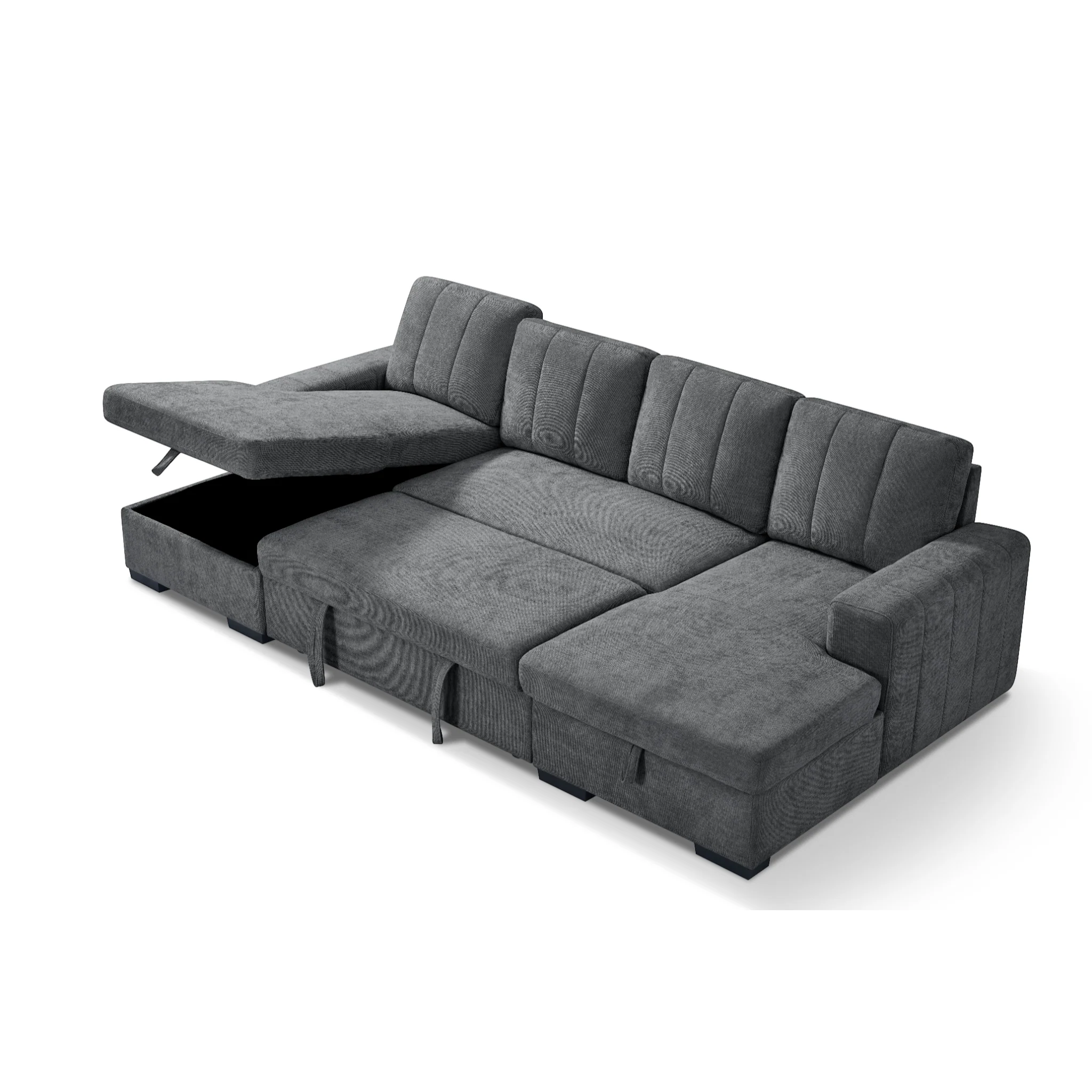 Como Black U-Shape Sofa Bed