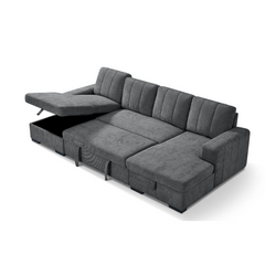 Como Black U-Shape Sofa Bed