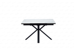 Amari SMALL 120–180cm White & Grey Ceramic Marble Extending Dining Table