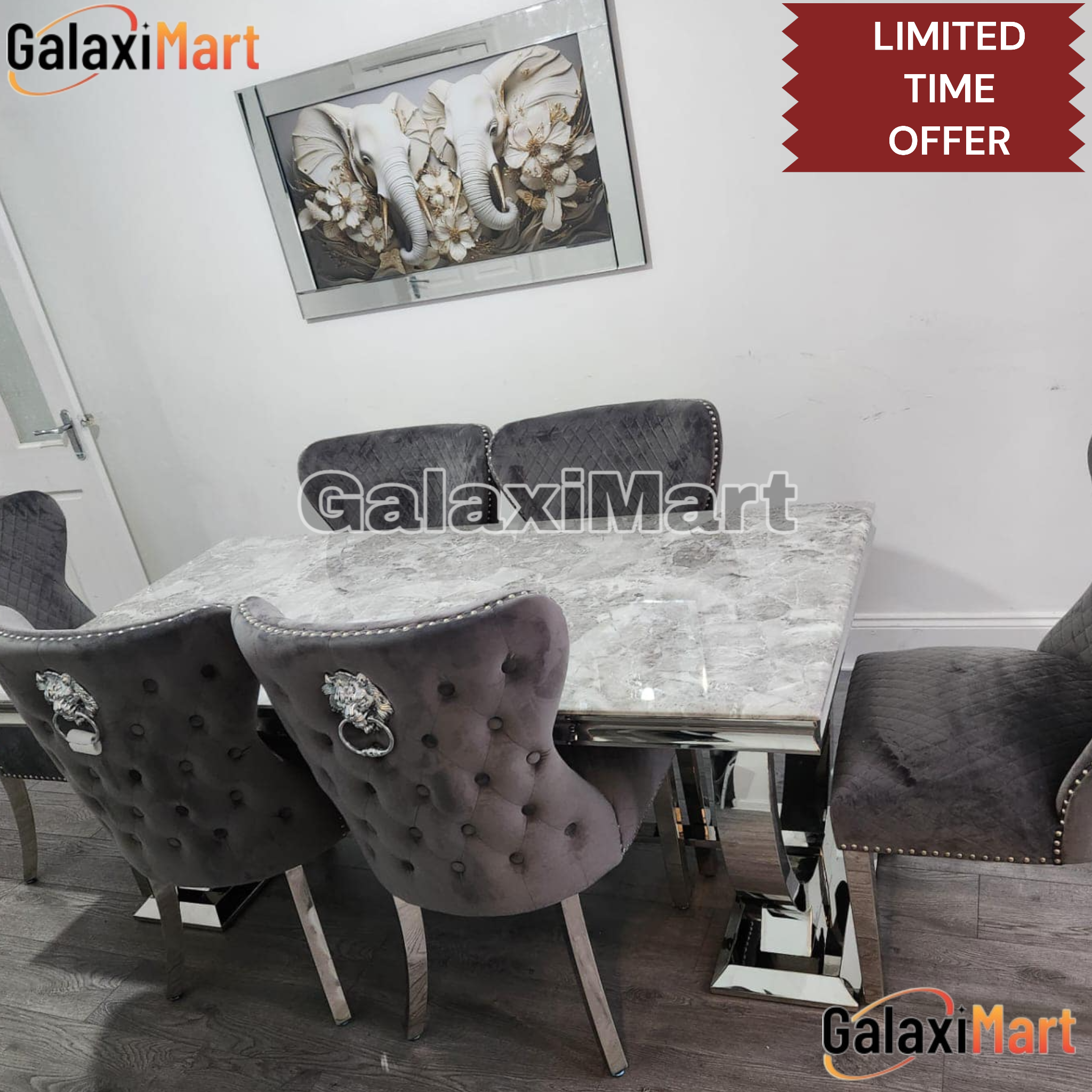 Arianna Dining Table – Modern 6 Seater Dining Table for Dining Room