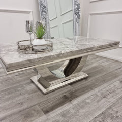 Ariel Marble & Chrome Coffee Table