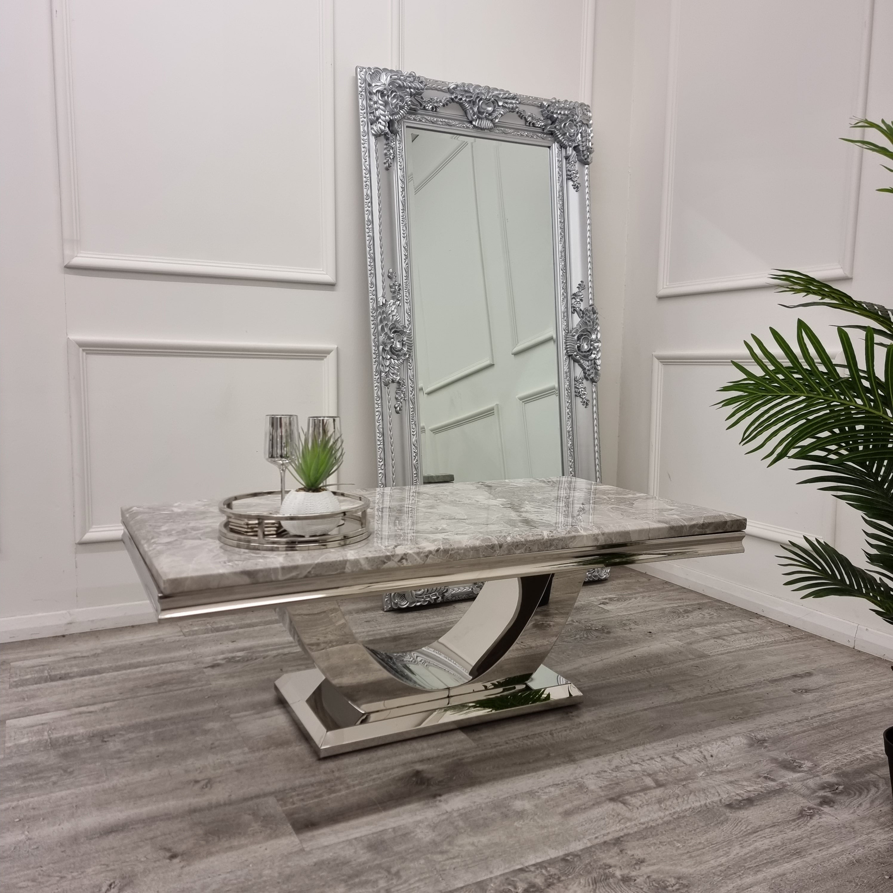 Ariel Marble & Chrome Coffee Table