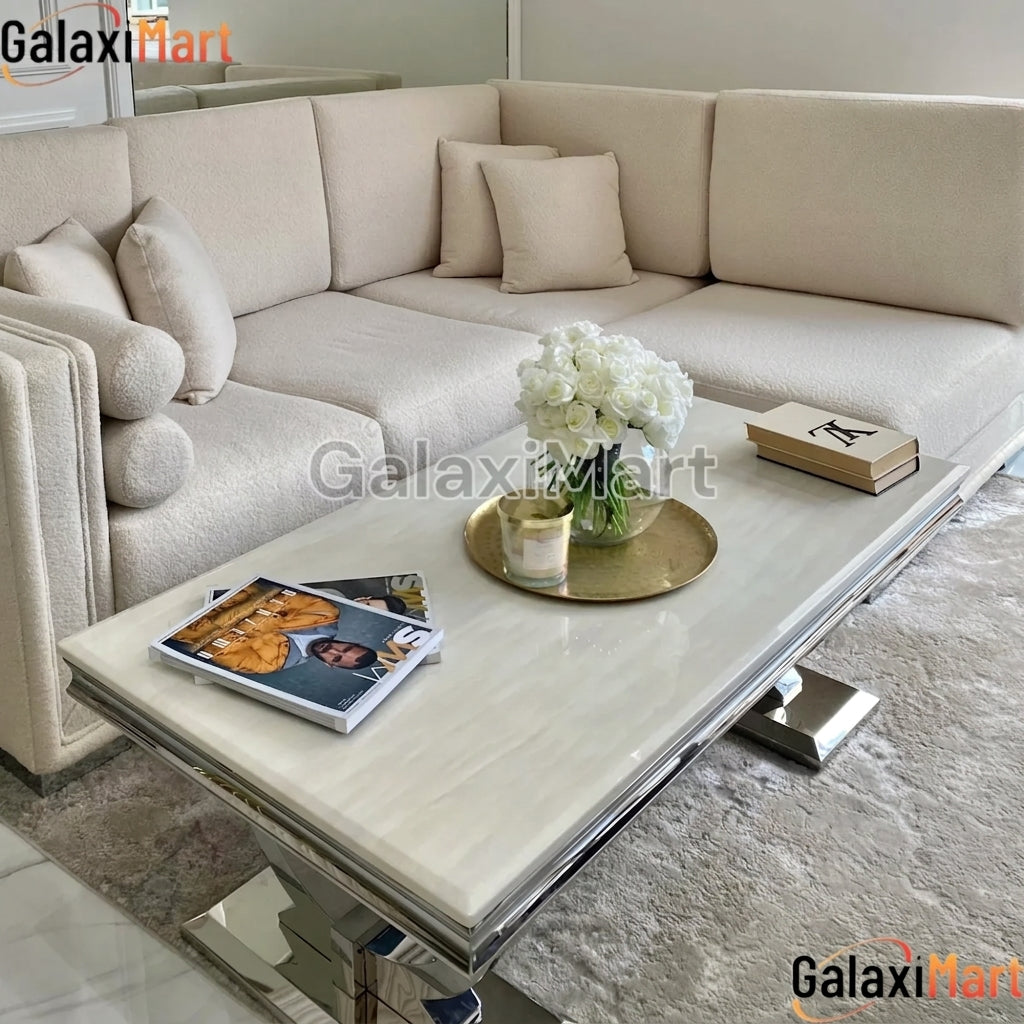 Arianna Cream Marble Coffee Table