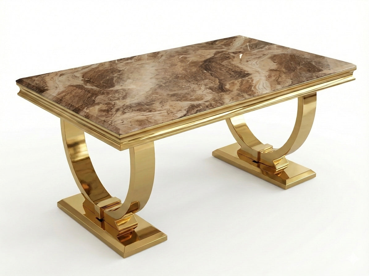 Arianna Brown Marble Coffee Table