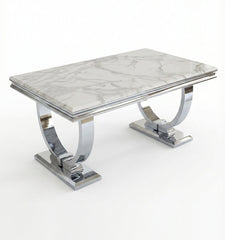Arianna White Marble Chrome Coffee Table