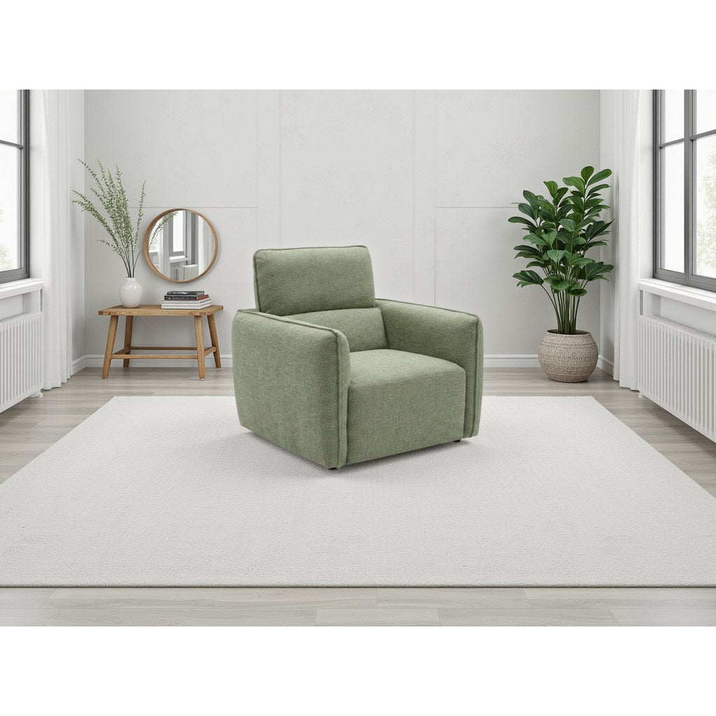 Ascot Green Fabric Armchair