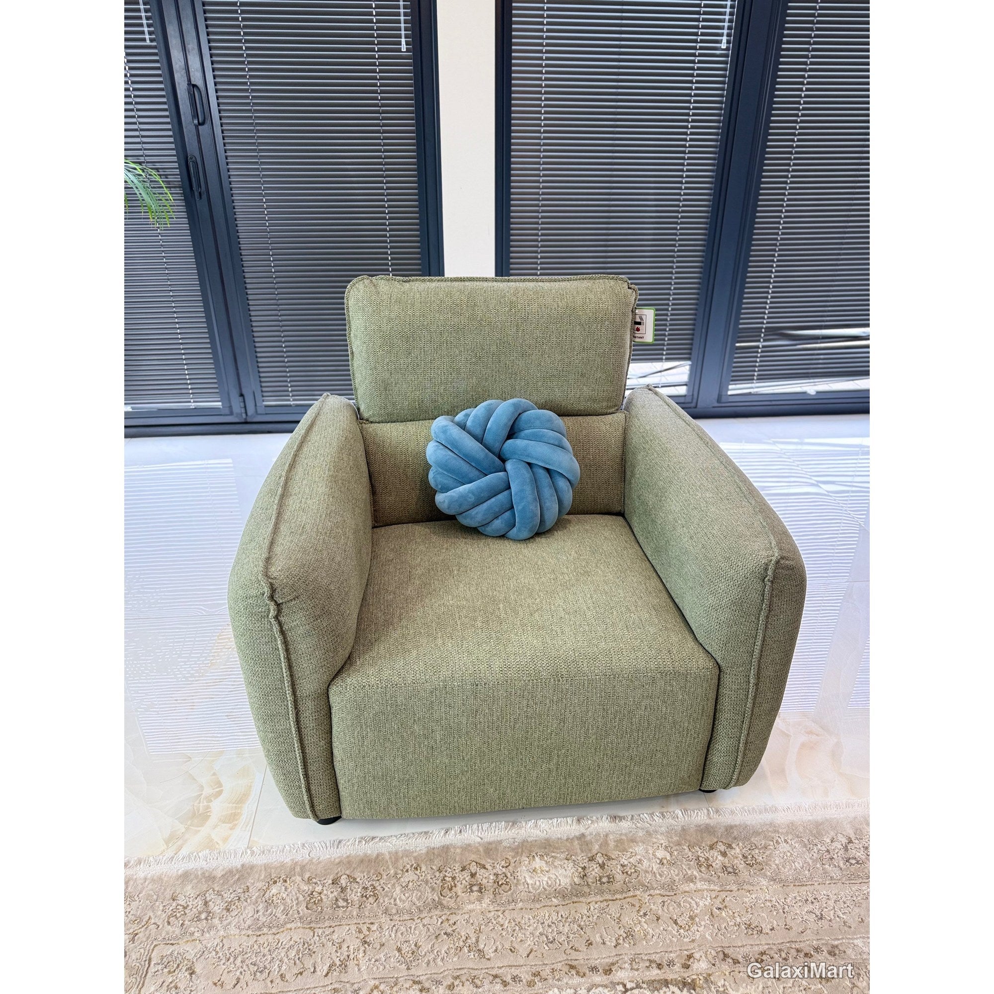Ascot Green Fabric Armchair