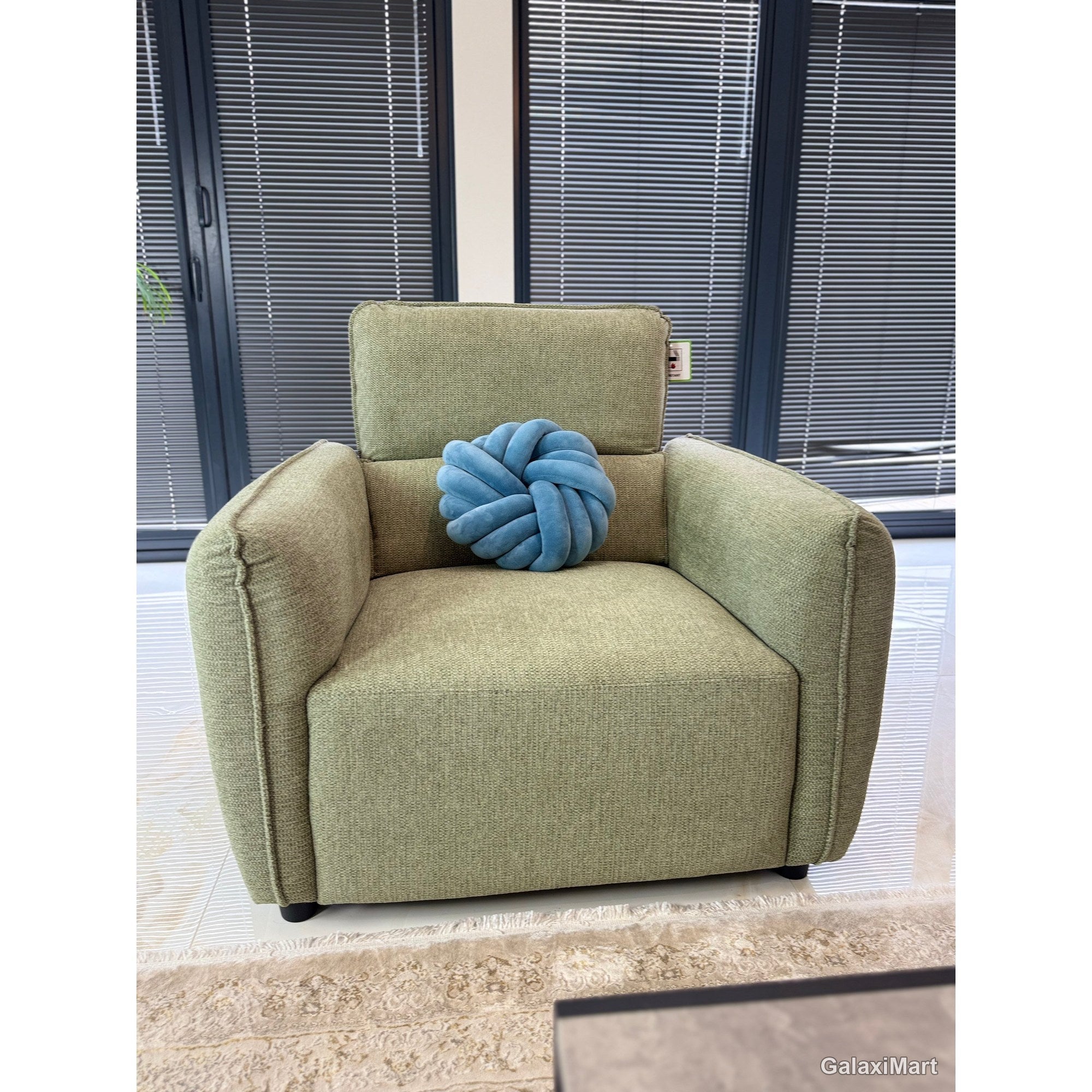 Ascot Green Fabric Armchair