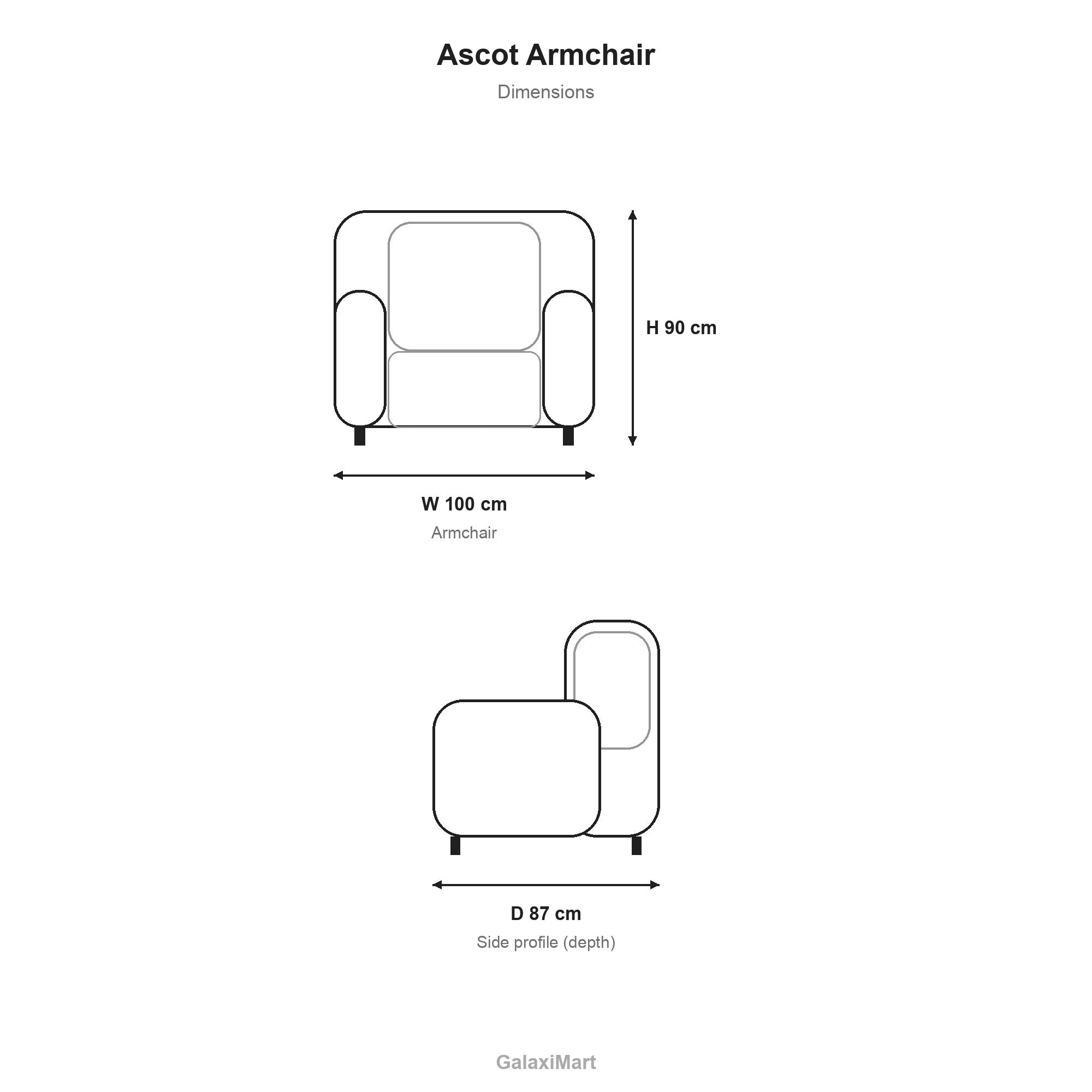 Ascot Grey Fabric Armchair