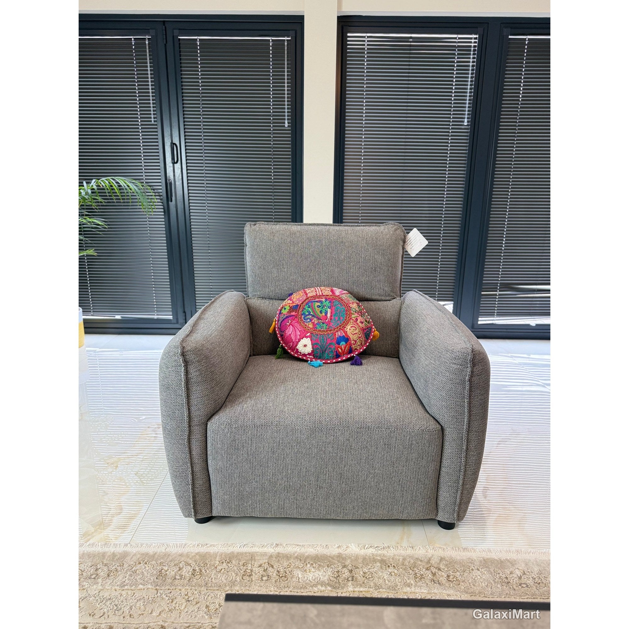 Ascot Grey Fabric Armchair