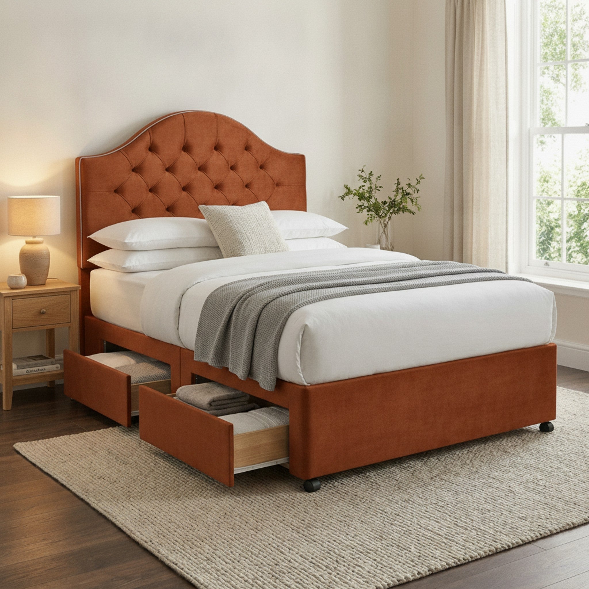 Artisan Divan Bed with Storage | Single, Double & King Size | 25 Fabric Colours
