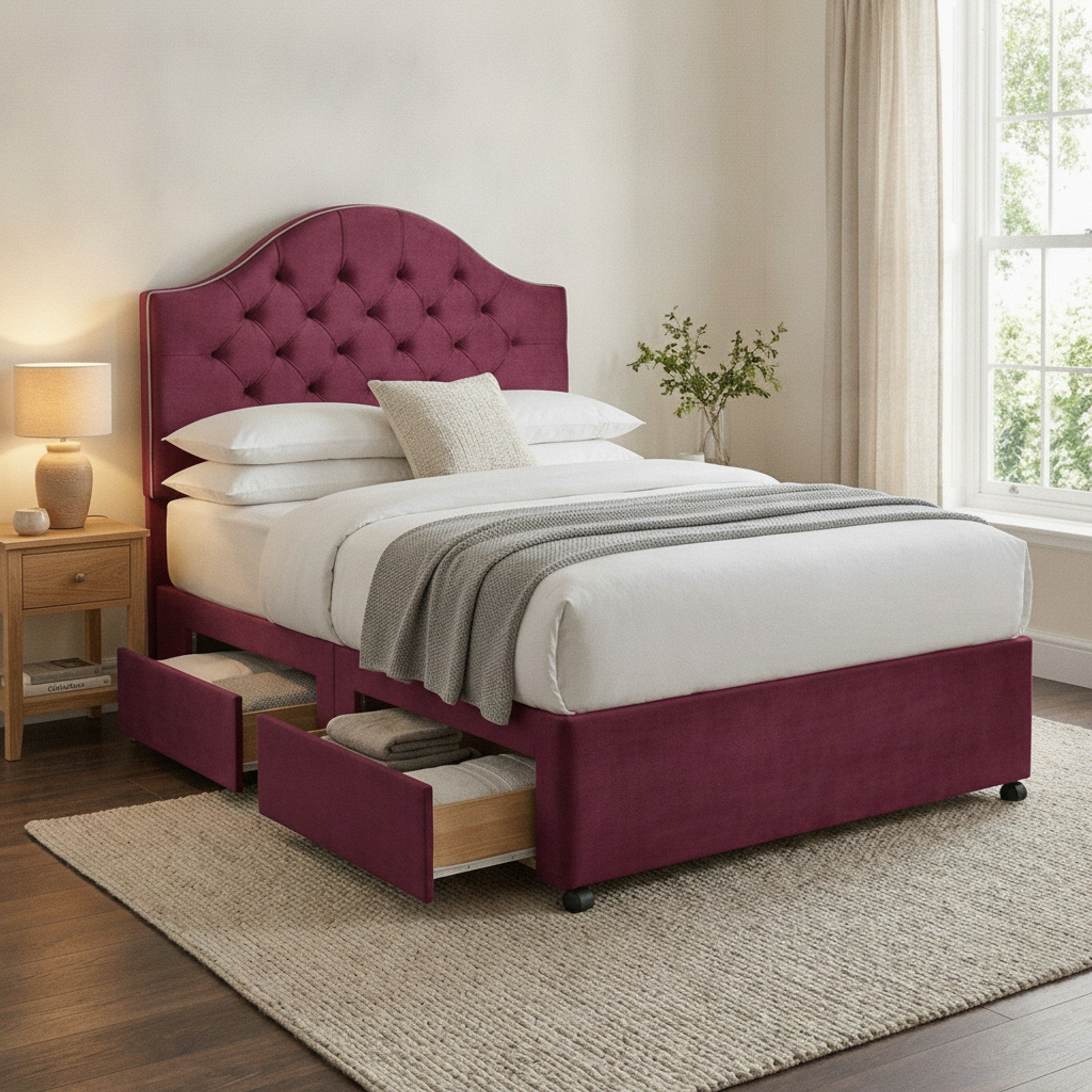 Artisan Divan Bed with Storage | Single, Double & King Size | 25 Fabric Colours