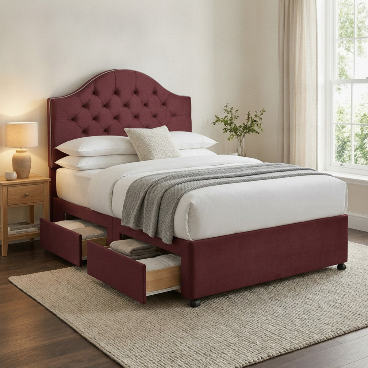 Artisan Divan Bed with Storage | Single, Double & King Size | 25 Fabric Colours