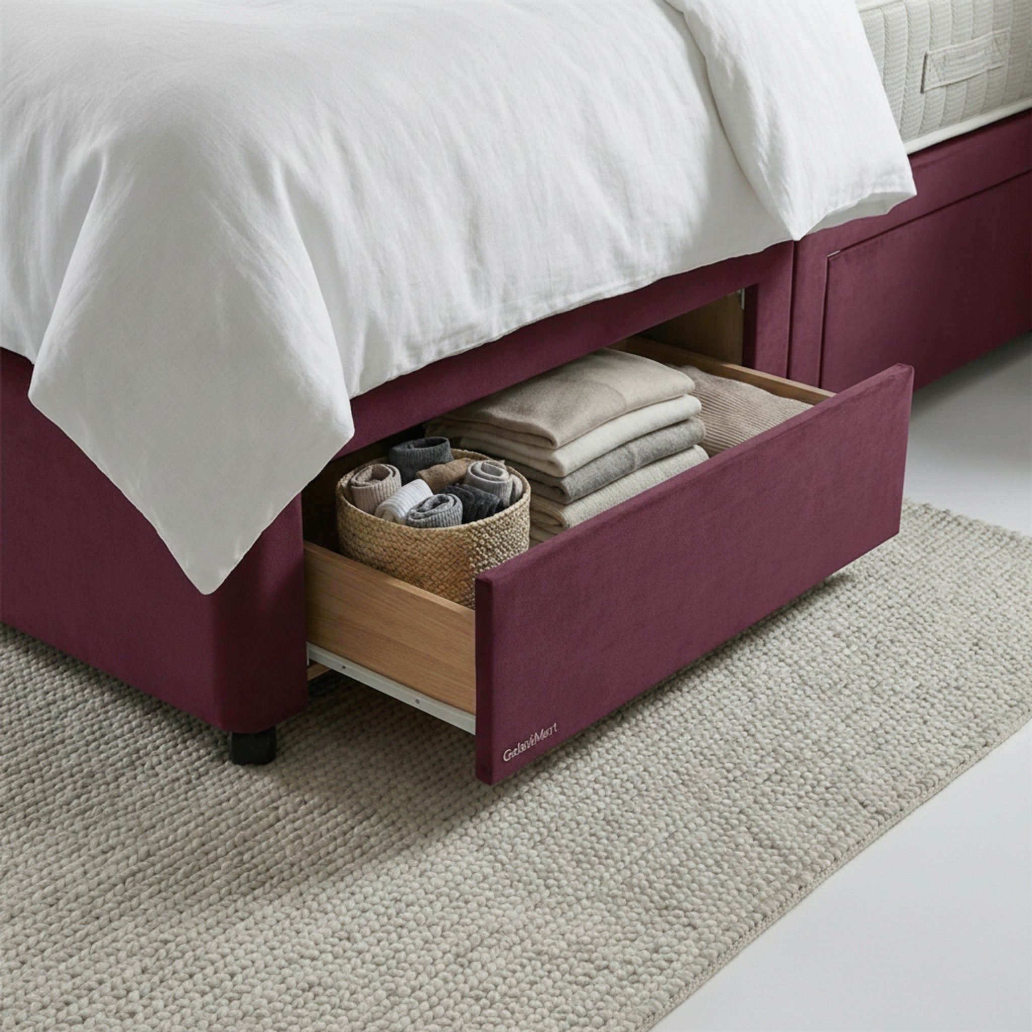 Artisan Divan Bed with Storage | Single, Double & King Size | 25 Fabric Colours