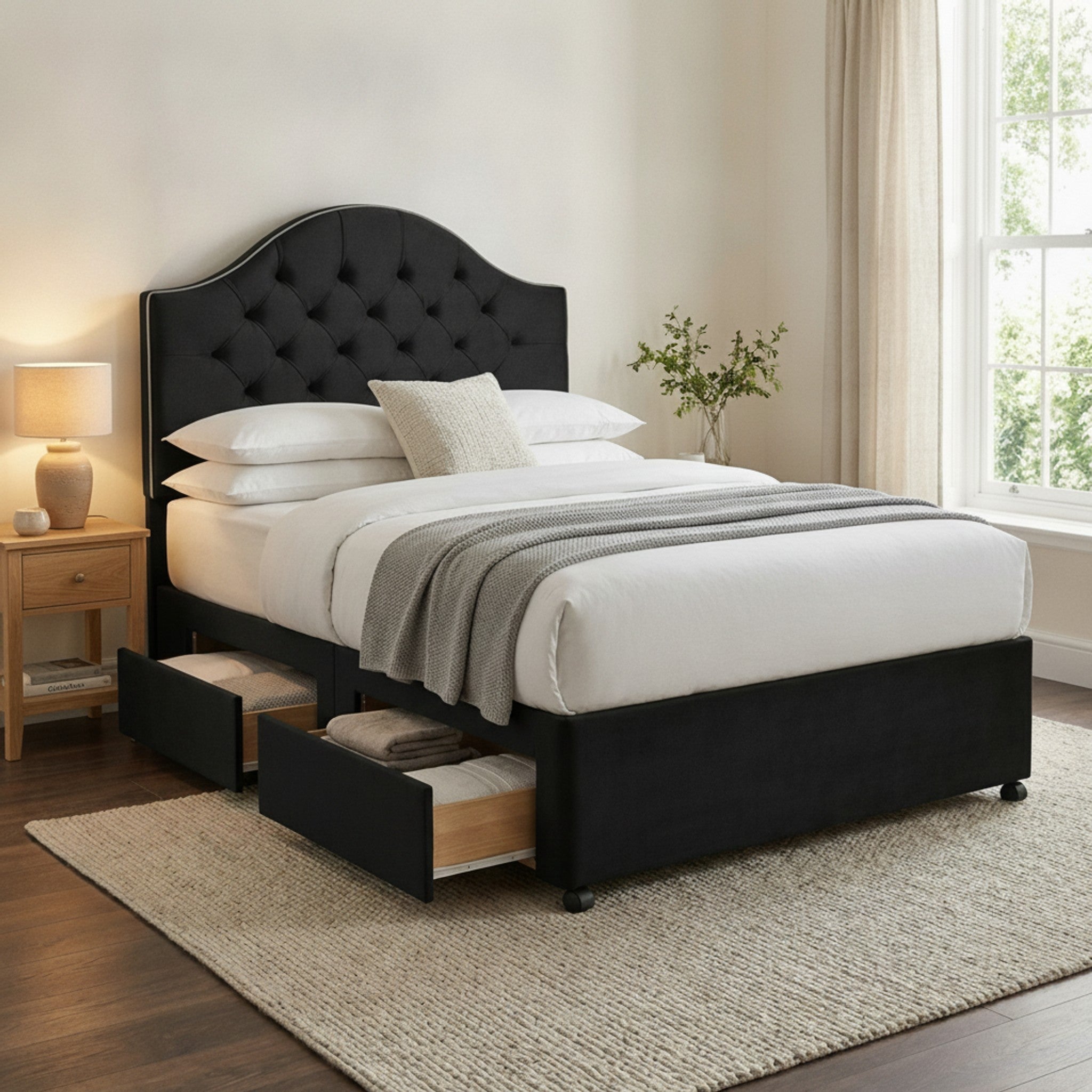 Artisan Divan Bed with Storage | Single, Double & King Size | 25 Fabric Colours