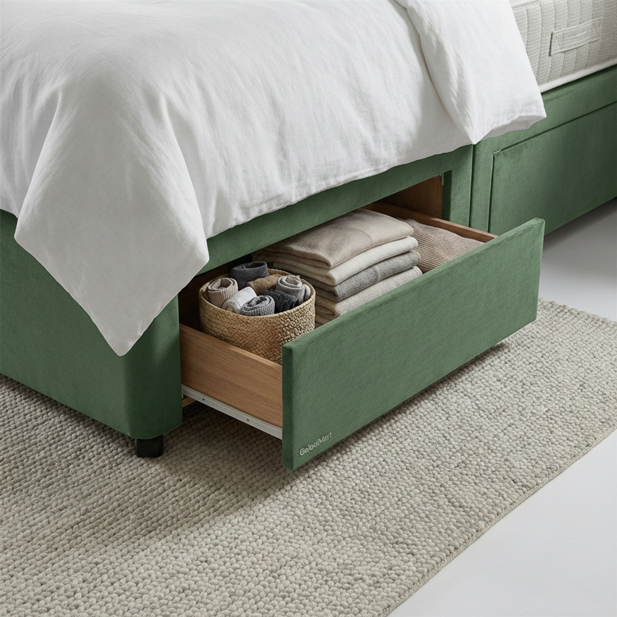 Artisan Divan Bed with Storage | Single, Double & King Size | 25 Fabric Colours