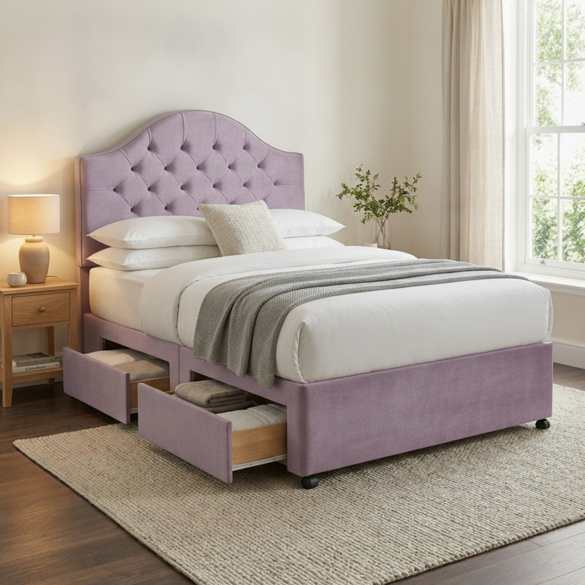 Artisan Divan Bed with Storage | Single, Double & King Size | 25 Fabric Colours