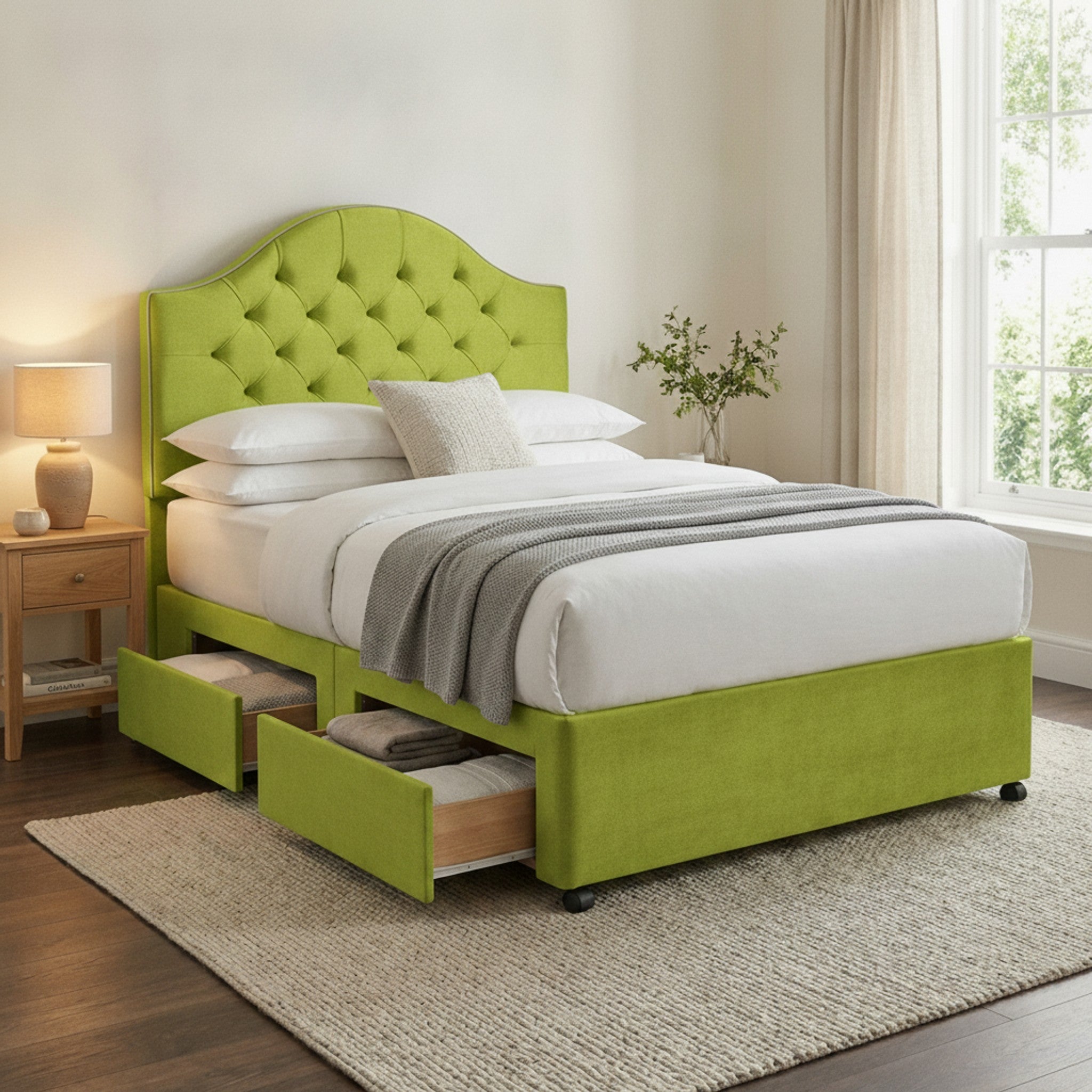 Artisan Divan Bed with Storage | Single, Double & King Size | 25 Fabric Colours