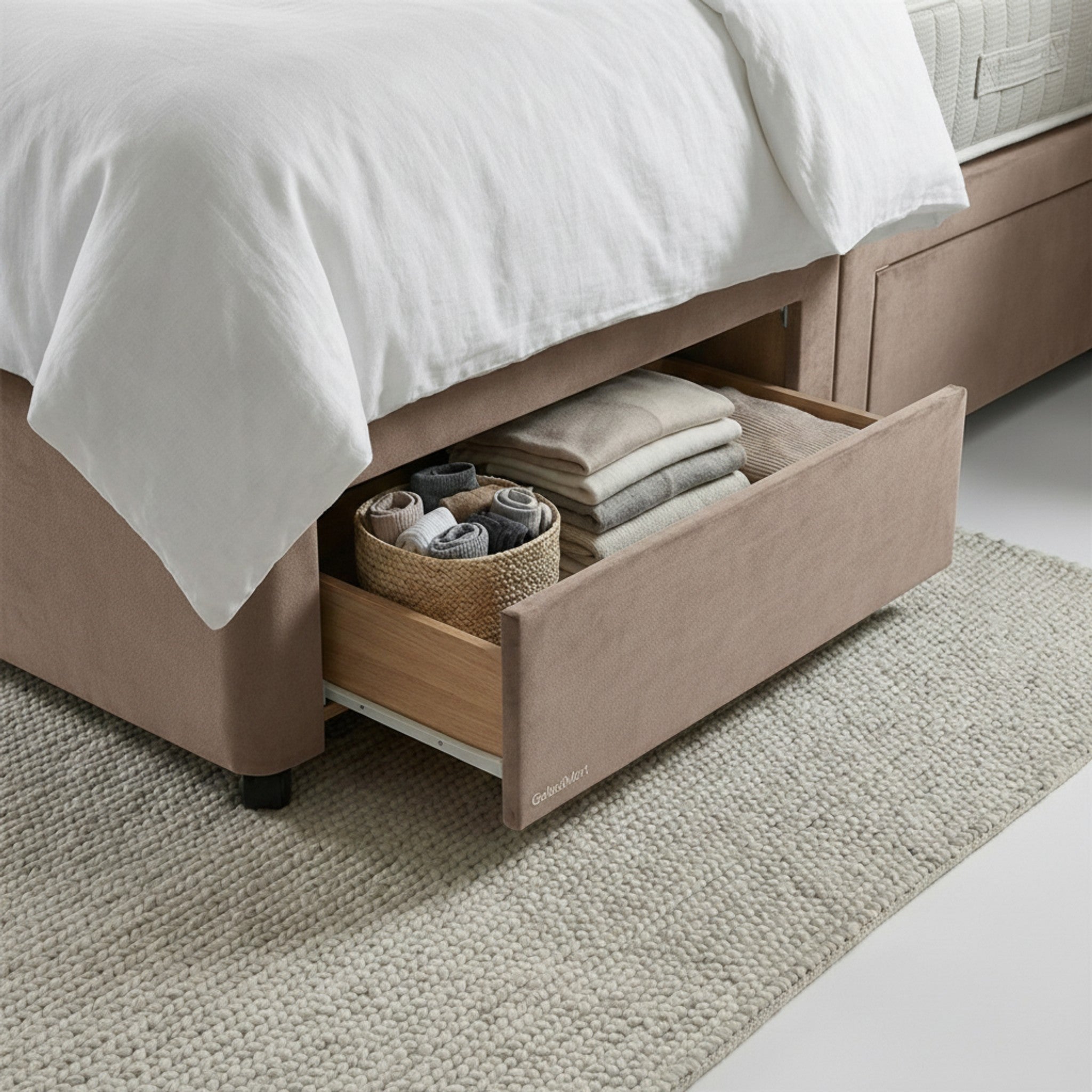 Artisan Divan Bed with Storage | Single, Double & King Size | 25 Fabric Colours