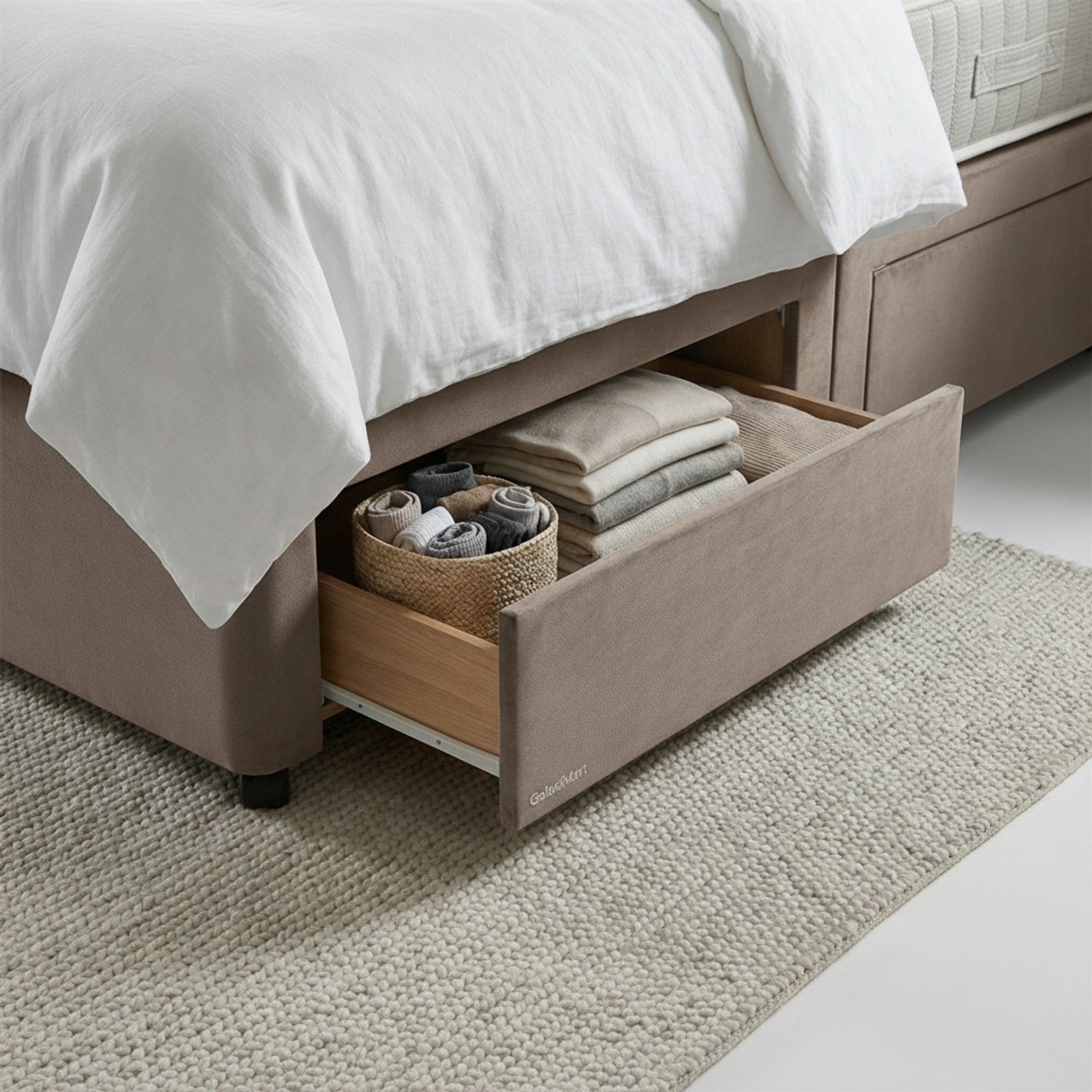 Artisan Divan Bed with Storage | Single, Double & King Size | 25 Fabric Colours