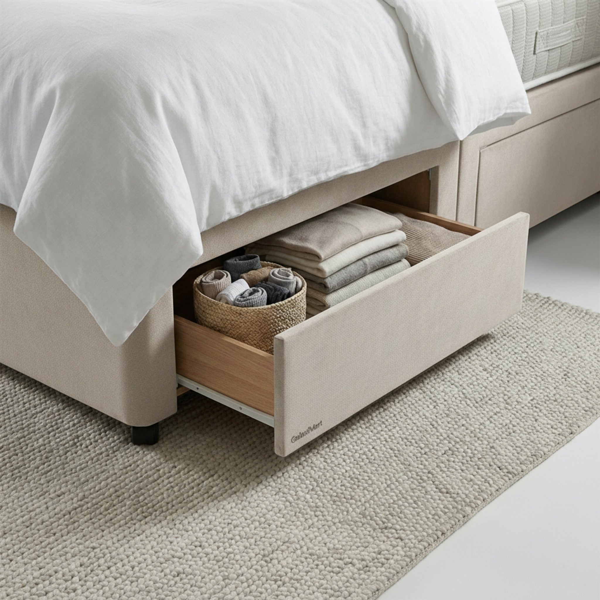 Artisan Divan Bed with Storage | Single, Double & King Size | 25 Fabric Colours