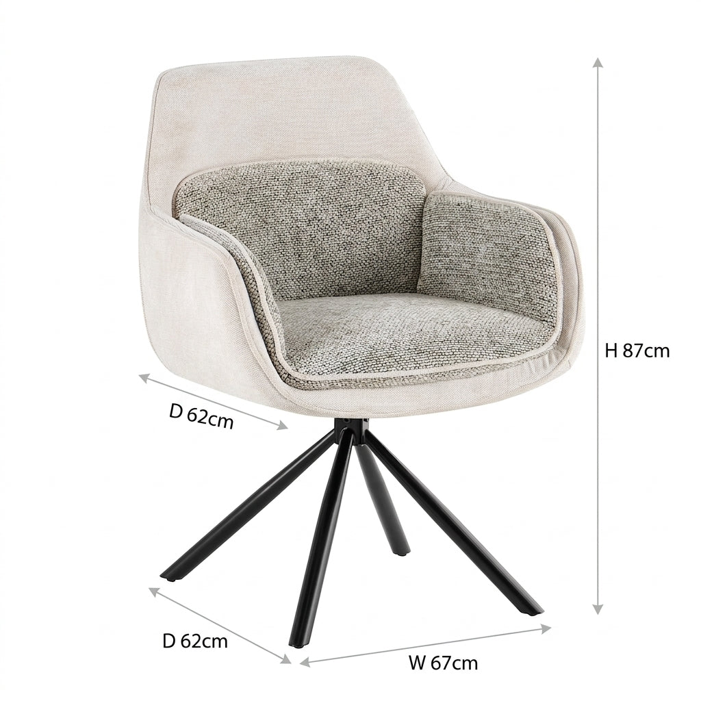 Cambridge Sintered Stone Extendable Dining Table Grey with Carpi Beige Dining Chairs | GalaxiMart