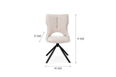 Cambridge Sintered Stone Extendable Dining Table Grey with Constance Beige 360° Swivel Dining Chairs | GalaxiMart
